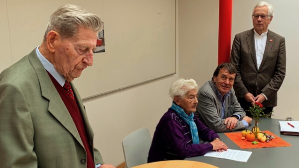 Otto Graeber, Frieda Riegel, Wolfgang Jüttner und Klaus Kaiser beim 25-jährigen Jubiläum der SPD-AG 60plus in Hannover
