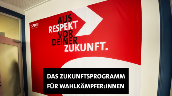Rückwand mit Motto zur Bundestagswahl im Kurt-Schumacher-Haus