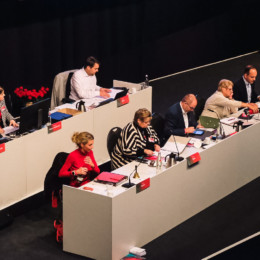 Parteitagsregie beim Parteitag in Hildesheim