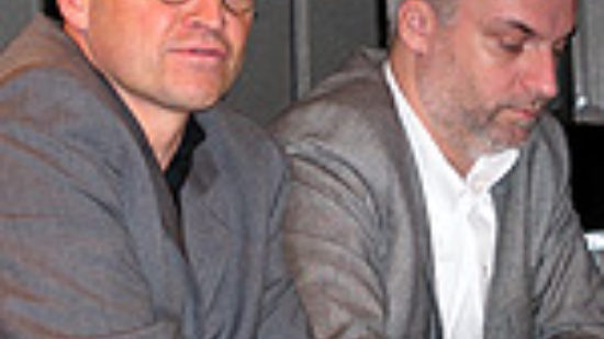 Links im Bild Günter Lenz. Rechts neben ihm Garrelt Duin